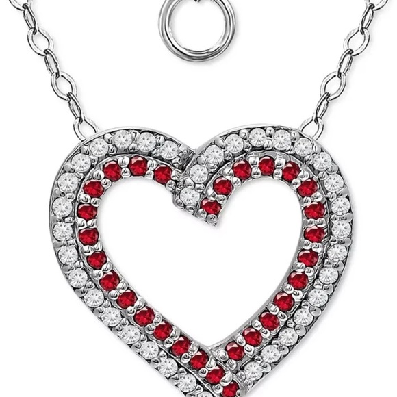Giani Bernini Jewelry - Giani Bernini Ruby Red and Silver Heart Valentine’s Necklace